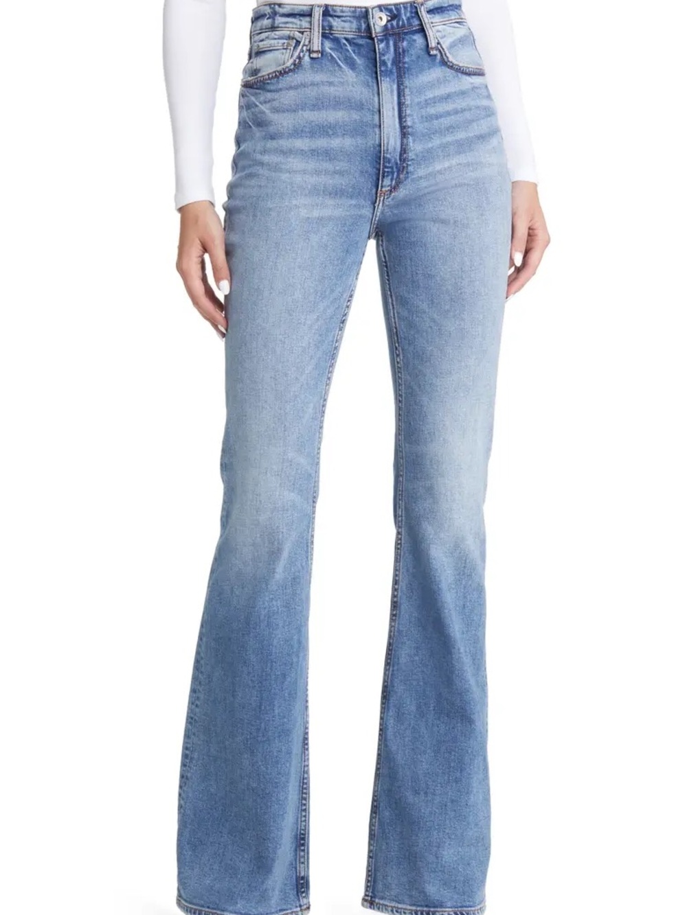 rag & bone Light Blue High-Rise Flare Jeans